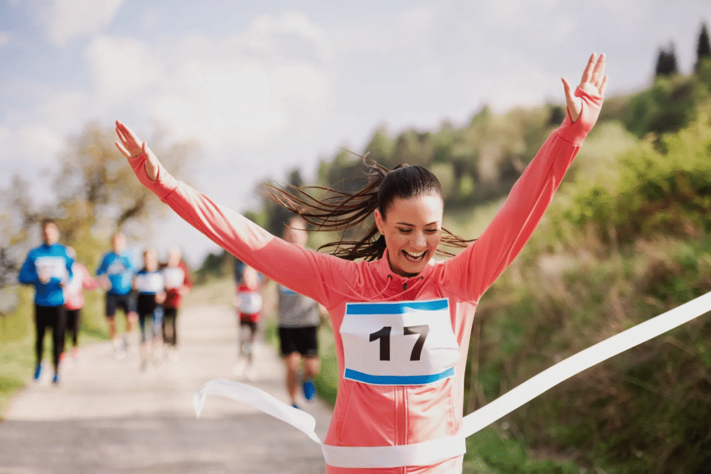Crossing the finish line
